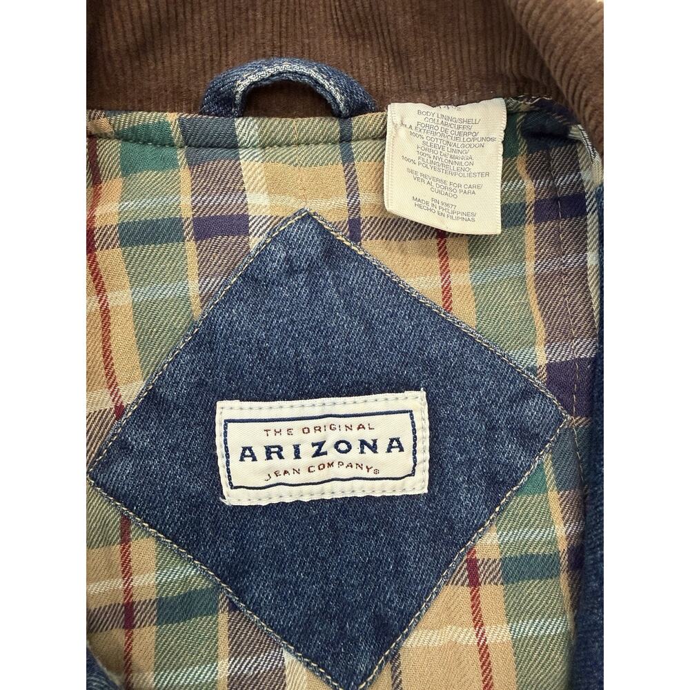 VTG Arizona Jean Co. Flannel Lined Jean Jacket Corduroy Collar - Girls Sz. 14.5 - Picture 3 of 12